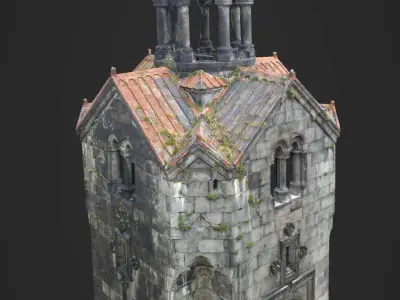 Orthodox Medieval Monastery Tower 3D model