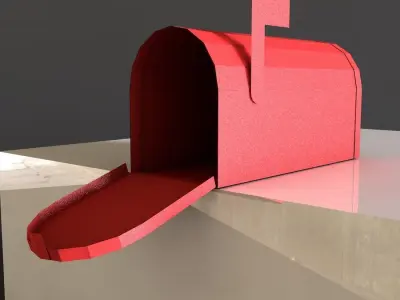 lowpoly mailbox mail box Low-poly 3D model