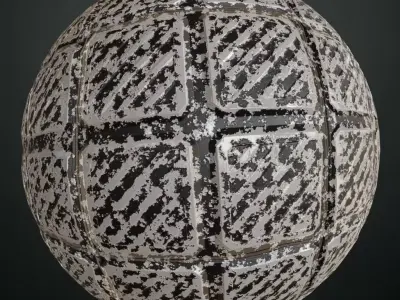 Sci-fi Perforated Teal Metal PBR Seamless Texture