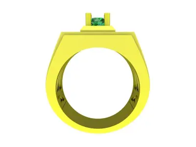 A7220 Korean Style Straight Baguette Diamond Vintage Men Ring 3D 3D print model