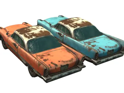 Rusty Car Low-poly 3D model