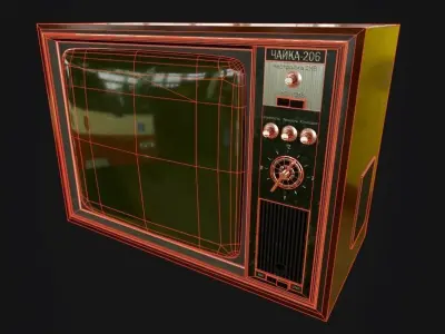 Soviet tv Chayka-206 Free low-poly 3D model