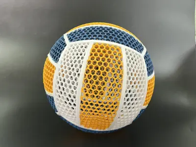 AIRLESS VOLLEYBALL - STL - 3MF MULTICOLOR 3D print model