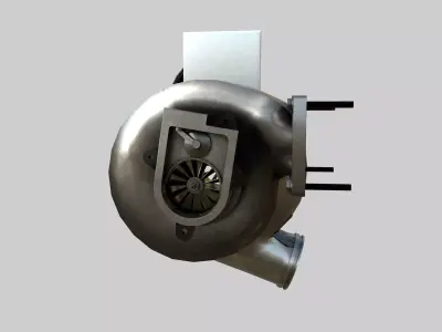 Turbocharger Low-poly 3D model