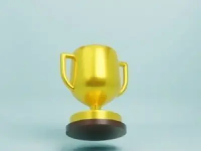 3d Golden Trophy Illustration Rendered 3D model