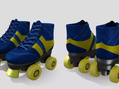 Roller Skates Low-poly 3D model