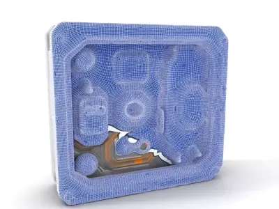 Futuristic Metallic Panel model pack Low-poly 3D model