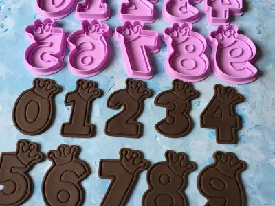 Set of numbers Cookie Cutter 3D print model