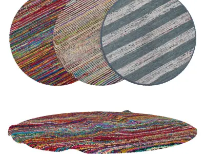 Round Rug Set 255 3D model