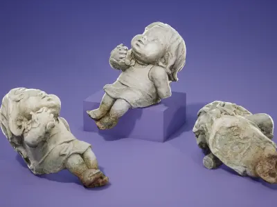 Statues Pack Low-poly 3D model