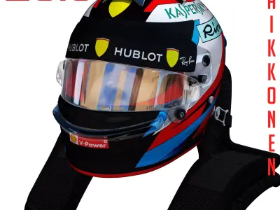 Raikkonen helmet 2018 Low-poly 3D model