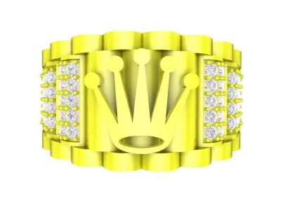 7331 luxury diamond crown watch women ring 3D print model