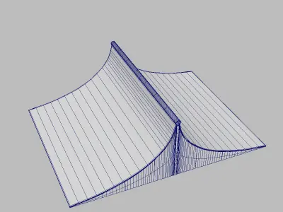 Skate Park - Double Quarter Pipe 3D model