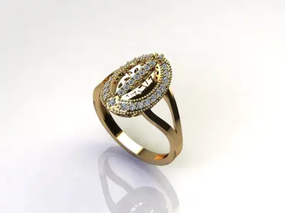 STL 3DM Women Ring Womens Ring Diamonds With Stone Model DP1404 3D print model