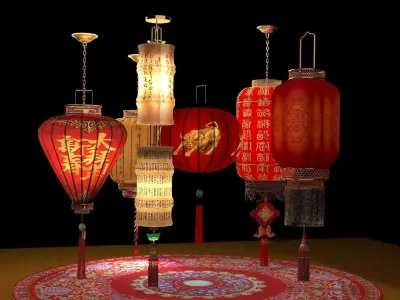 Chinese  red lantern  3D model