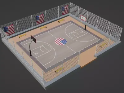 Basketball Stadium - USA Low-poly 3D model