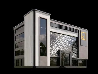 06 Modern Glassed Building 3D model