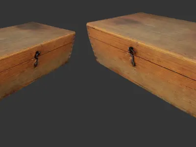 Old Wooden Box - Low Poly - Photogrammetry Low-poly 3D model