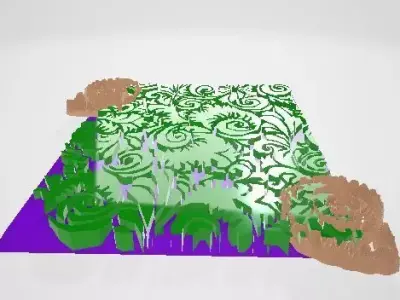 Stylish Leaf Art And Coral mix WALL ART 3D model