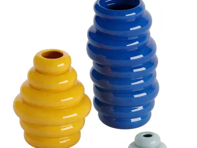 Casy 3 piece vase and candlestick set 3D model