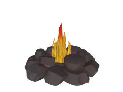 Campfire Low-poly 3D model