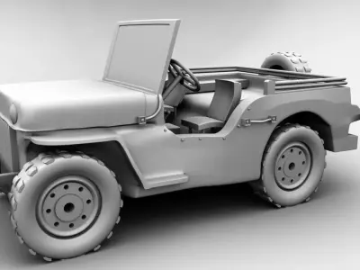 jeep army worldwarcar Free 3D model