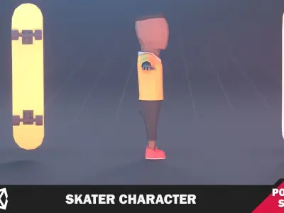 Skater Character Low-poly 3D model