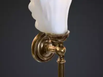 Vintage Brass Sconce Low-poly 3D model