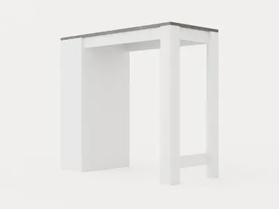 Garlyn Barbord 115 Cm Gray White Low-poly 3D model