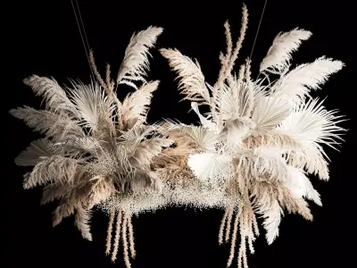 Hanging Bouquet Of Dry Reeds For Decoration 257 3D model