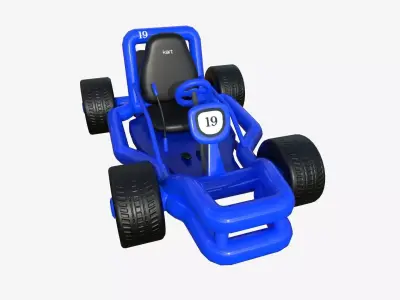 Cartoon Kart H02 Blue - Vehicle Racing Design Low-poly 3D model