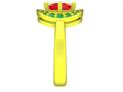 Luxury Crescent Moon Gemstone Ring 3D Model 4890 3D print model