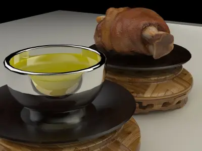 Cginese display stand with pig trotter 3D model