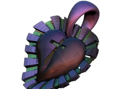 Love Cross Heart Pendant SHINE 3D print model