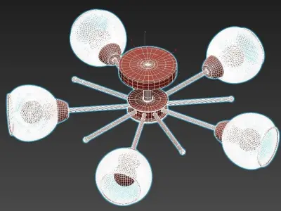 de-markt-city-vita-220012005 five light ceiling fixture 3D model
