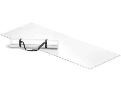 White Unfolded and Rolled Yoga Mat Set - for fitness pilates 3D model