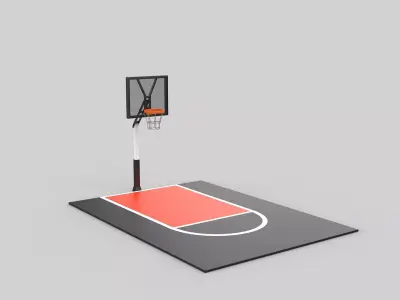 outdoor basketball court 3D model