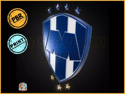 Club De Futbol Monterrey logo - Cinematic - 3D print 3D model