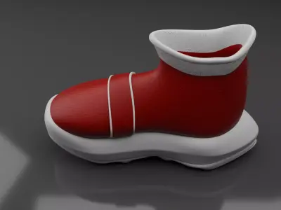 Santa Shoes Low-poly 3D model