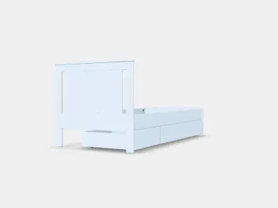 SONGESAND Bed frame with 2 bed drawers Low-poly 3D model