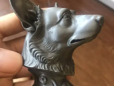 Corgi head sculpture 3D print model