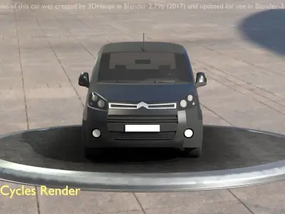 City Car 13 Utility Vehicles Pickup 1500 Type-D Black  Low-poly 3D model