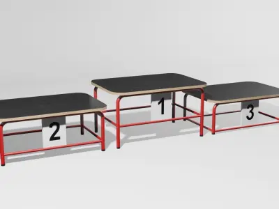 Sports Podiums Low-poly 3D model