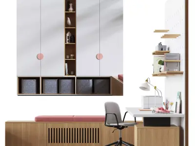 Furniture For Kids Room Set 001 3D model