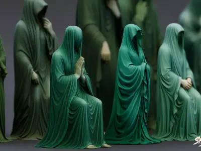 Ghost Statue Pack Low-poly 3D model