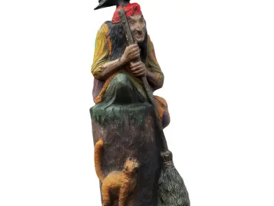 Sculpture fairy-tale character Baba Yaga 3D model