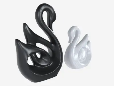 Ceramic Swan Figurines 3D model
