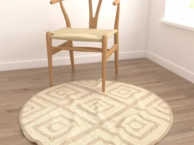 Round Rug Set 127 3D model
