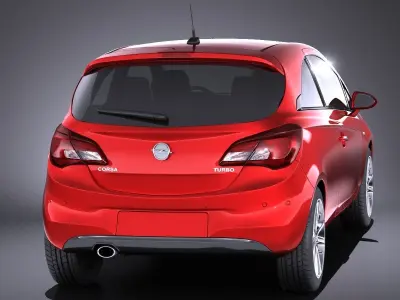 Opel Corsa 3-door 2017 VRAY 3D model