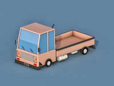 Cartoon Truck Low-poly 3D model